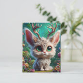 Schattige pluizige jakhals briefkaart (Staand voorkant)