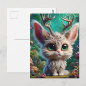 Schattige pluizige jakhals briefkaart (Voorkant / Achterkant)