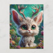 Schattige pluizige jakhals briefkaart (Voorkant)