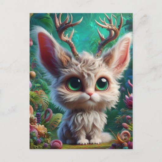 Schattige pluizige jakhals briefkaart (Voorkant)