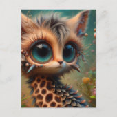 Schattige pluizige kitten Giraffe pauw beestje Briefkaart (Voorkant)