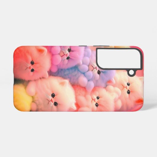 Schattige pluizige Kittens in zachte pastelkleuren Samsung Galaxy Hoesje (Achterkant horizontaal)