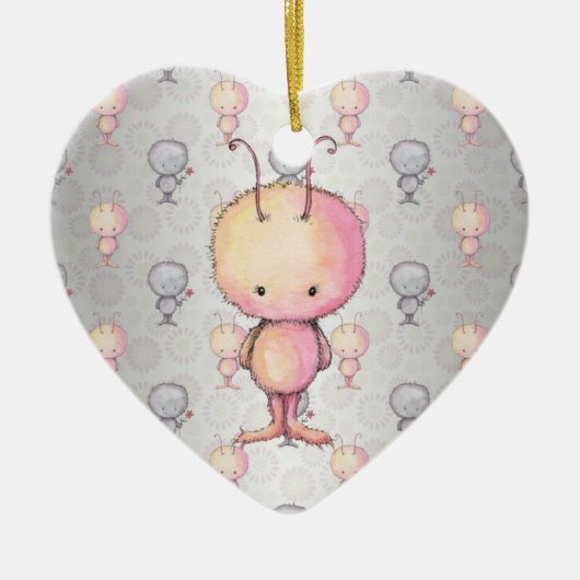 Schattige Pluizige Monsters Keramisch Ornament (Voorkant)