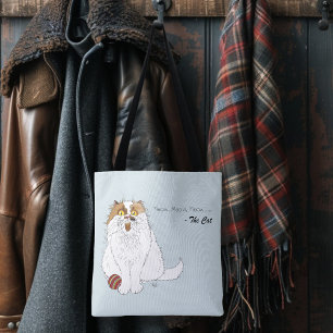 Schattige Pluizige Perzische Kat Grappige Miauw Bl Tote Bag