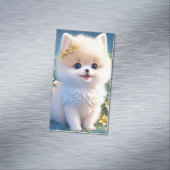 Schattige pluizige puppy Visitekaartjes magneet (Voorbeeld)
