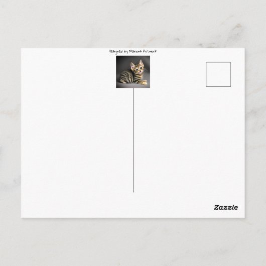 Schattige pluizige tabby kat baby "beterschap"  briefkaart (Achterkant)