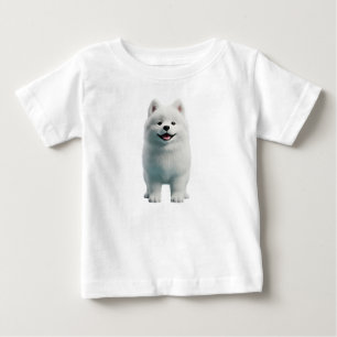 Schattige Pluizige Witte Samojed Honden 3D-illustr