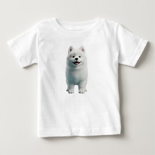 Schattige Pluizige Witte Samojed Honden 3D-illustr (Voorkant)