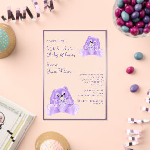 Schattige Plushies Little Sister Baby shower Acryl Uitnodigingen