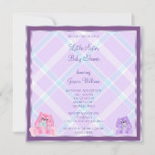 Schattige Plushies Little Sister Baby shower Kaart (Achterkant)