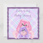 Schattige Plushies Little Sister Baby shower Kaart (Voorkant)