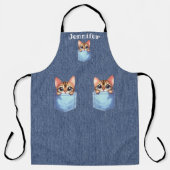 Schattige Pocket Tabby Cat All-Over Print Schort (Voorkant)