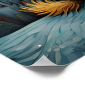 Schattige poedel besneeuwde berg denken aan je poster (Hoek)