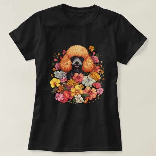 Schattige Poedel Bloem Boeket T 1 T-shirt (Design voorkant)