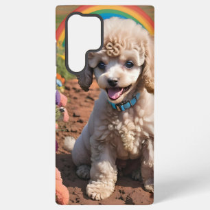 Schattige poedel met een regenboog samsung galaxy hoesje