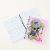 schattige poedel met roze telefoon notitieboek (Binnen)