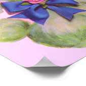 schattige poedel met roze telefoon poster (Hoek)