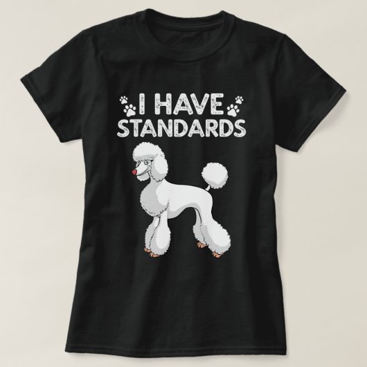 Schattige Poedel Ontwerp voor Mannen Vrouwen Stand T-shirt (Design voorkant)