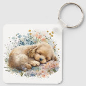 Schattige Poedel Puppy Dog Sleutelhanger (Achterkant)