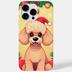 Schattige poedel puppy in kerstscene met cadeaus Case-Mate iPhone 14 pro max hoesje