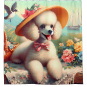 Schattige Poedel schilderij Douchegordijn (Voorkant)