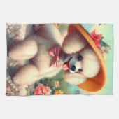 Schattige Poedel  schilderij Theedoek (Horizontaal)