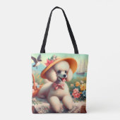 Schattige Poedel schilderij Tote Bag (Achterkant)