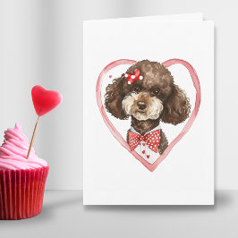 Schattige poedel Valentijnsdag hond mama liefde ro Feestdagen Kaart