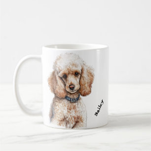 Schattige Poedel Waterverf Kunst - Schattigee Hond Koffiemok