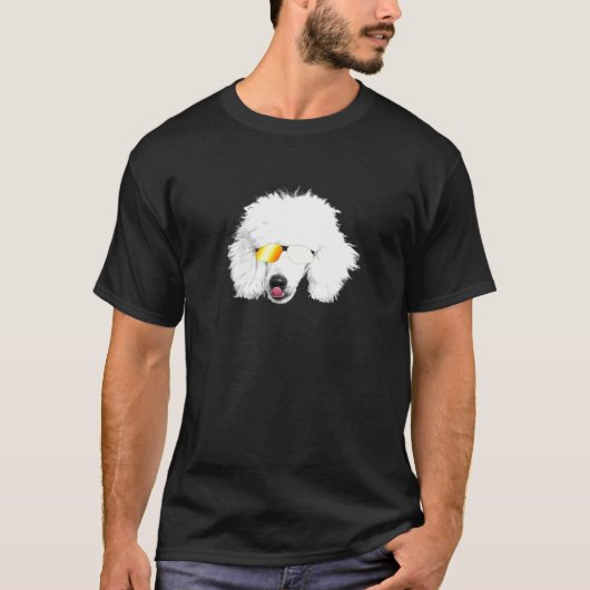 Schattige poedel wit poedel hond mama vader T-shir T-shirt (Voorkant)