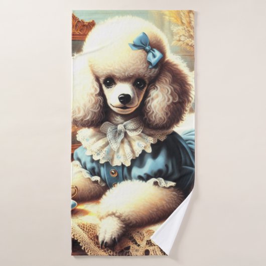 Schattige poedelschilderij Badhanddoek (Badhanddoek)