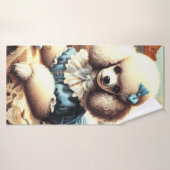 Schattige poedelschilderij Badhanddoek (Badhanddoek)