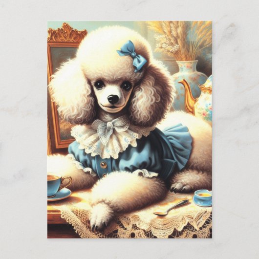  Schattige poedelschilderij Briefkaart (Voorkant)