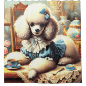  Schattige poedelschilderij Douchegordijn (Voorkant)
