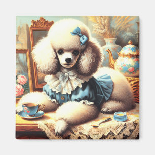  Schattige poedelschilderij Magneet