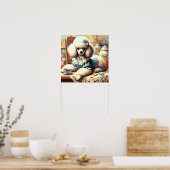  Schattige poedelschilderij Poster (Keuken)