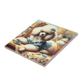 Schattige poedelschilderij Tegeltje (Zijkant)