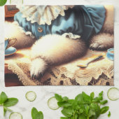 Schattige poedelschilderij Theedoek (Gevouwen)