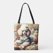 Schattige poedelschilderij Tote Bag (Achterkant)