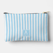 Schattige Poeder Blauwe Strepen Monogrammed Initia Etui (Achterkant)