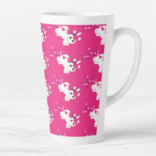 Schattige poepen roze eenhoorn latte mok
