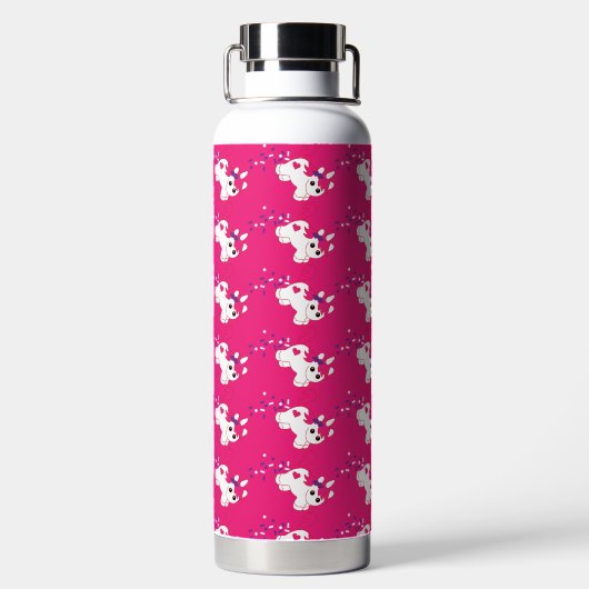 Schattige poepen roze eenhoorn waterfles (Achterkant)