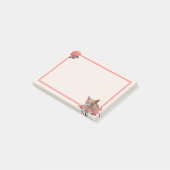 Schattige poes en rozen post-it® notes (Schuin)