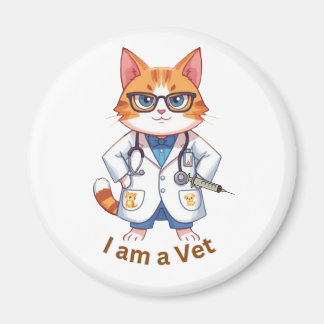 Schattige poes "Ik ben een dierenarts"-ontwerp Magneet