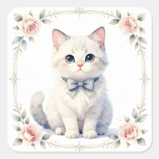 schattige poes kat stickers (Voorkant)