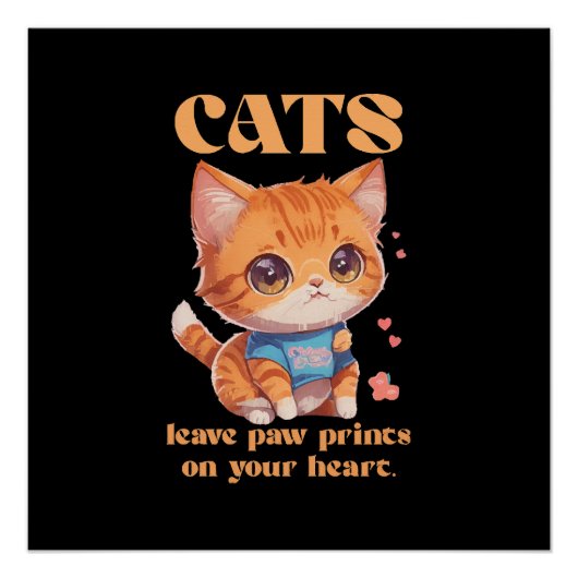 schattige poes liefde perfect poster (Voorkant)