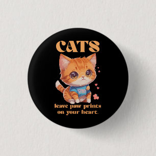 schattige poes liefde ronde button 3,2 cm