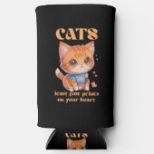schattige poes liefde seltzer blikjeskoeler (Voorkant)