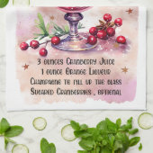 Schattige Poinsettia Cocktail Kerst Drink Recept Theedoek (Gevouwen)