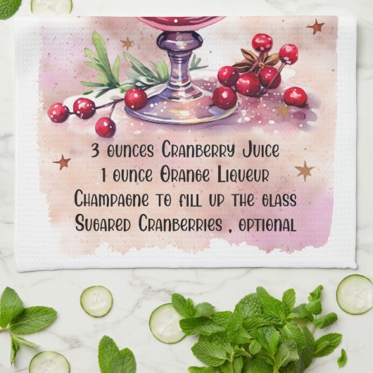 Schattige Poinsettia Cocktail Kerst Drink Recept Theedoek (Gevouwen)